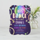 ダンスパーティーネオングローディスコ誕生日招待状 招待状 (スタンド正面)