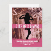 ダンスパーティーバルミツワー日付を保存 案内ポストカード (正面/裏面)