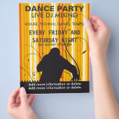 ダンスパーティーライブDJミュージックフライヤー チラシ (手)