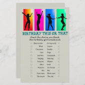 ダンスパーティー誕生日このゲームまたはそのゲーム (正面/裏面)