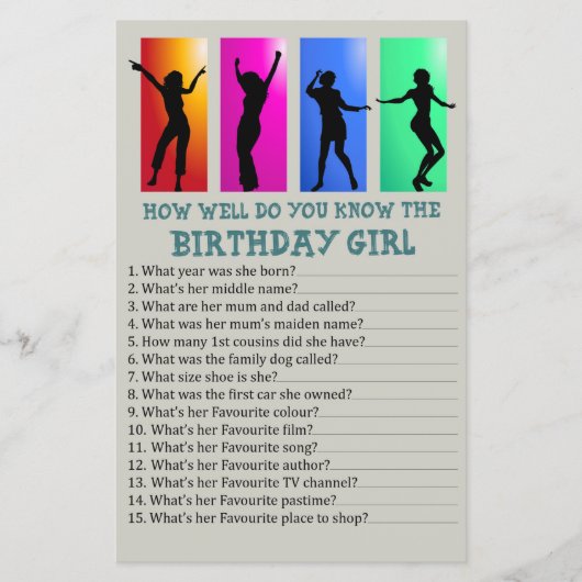 ダンスパーティー誕生日の女の子をどれだけ知っているか (正面)