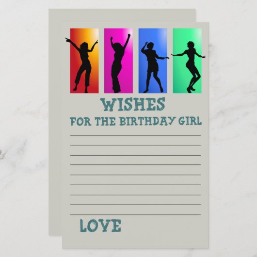 ダンスパーティー誕生日の女の子を願う (正面/裏面)