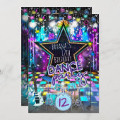 ダンスパーティー誕生日ミュージカルロックスター招待状 招待状 (正面/裏面)