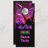 ダンスパーティー鏡ボールディスコ2 招待状 (正面/裏面)