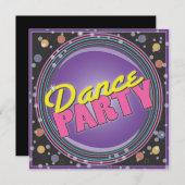 ダンスパーティー!ネオンお祝い招待状 招待状 (正面/裏面)
