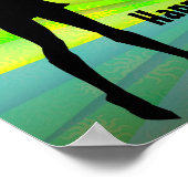 ダンスパーティー、ネオングリーン/ブラック ポスター (角)