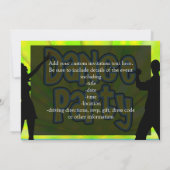 ダンスパーティー、ネオングリーン/ブラック 招待状 (裏面)