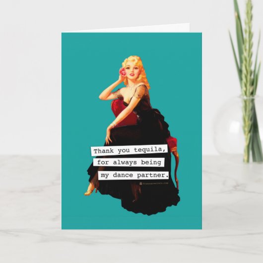 ダンスパートナーのテキーラに感謝 サンキューカード (正面)