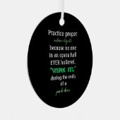 ダンスパープル観客エチケット緑 メタルオーナメント (正面右)