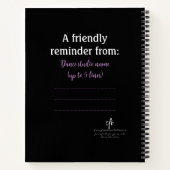 ダンスパープル観客向けエチケットラベンダー ノートブック (裏面)