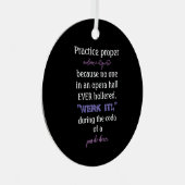 ダンスパープル観客向けエチケットラベンダー メタルオーナメント (正面右)