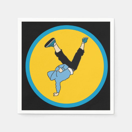 ダンスヒップホップトゥイーンのテーマの誕生日パーティー スタンダードカクテルナプキン (正面)