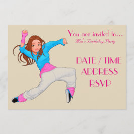 ダンスヒップホップ女子の誕生日パーティー 招待状