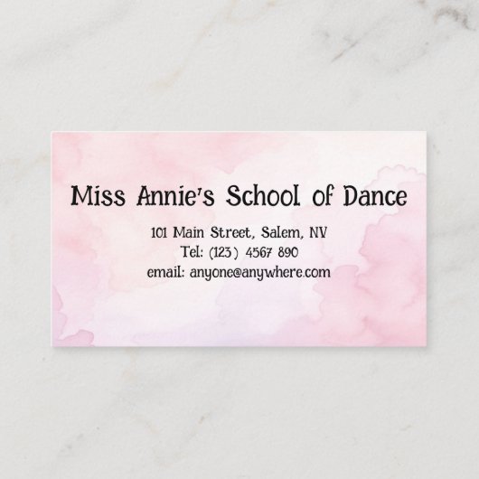 ダンスビジネスカード 名刺 (裏面)