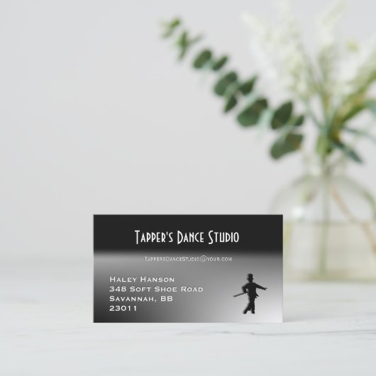 ダンスビジネスカード – Black n Silver 名刺 (スタンド正面)
