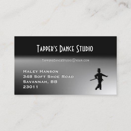 ダンスビジネスカード – Black n Silver 名刺 (正面)