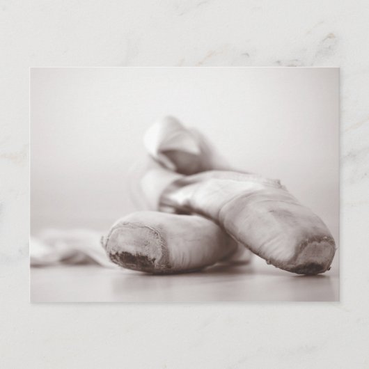 ダンスフロアにバレエポインテシューズテンプレート ポストカード (正面)