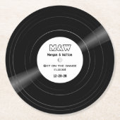 ダンスフロアに行け！レコード・モノグラム ラウンドペーパーコースター (正面)