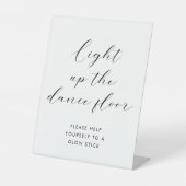 ダンスフロアのグロー結婚スティックの看板を点灯 台座サイン (正面)