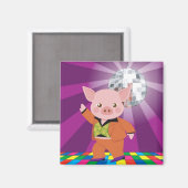 ダンスフロアのディスコ豚 マグネット (正面/裏面)