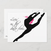 ダンスフロアピンクダンサーに住む ポストカード (正面/裏面)