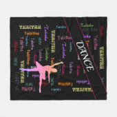 ダンスブランケパーソナライズされたットに名前を付ける フリースブランケット (正面(横))