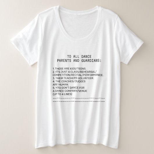 ダンスペアレントバナナ プラスサイズTシャツ (デザイン正面)