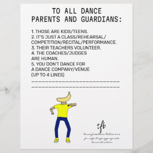 ダンスペアレントリマインダーバナナライムフライヤー チラシ