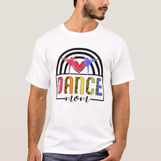 ダンスマムレインボーヒョウおもしろいダンスマム母 Tシャツ (正面)