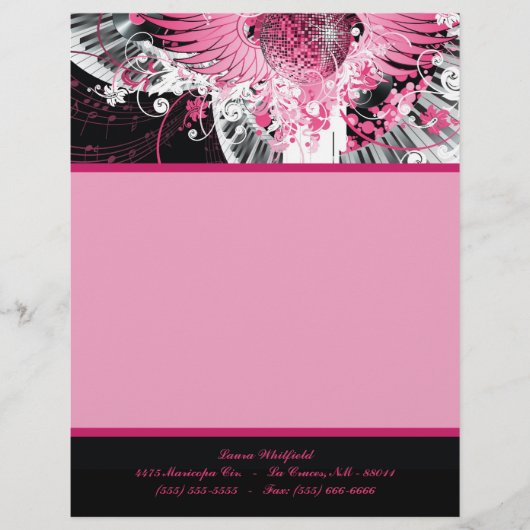 ダンスミュージックディスコボールピアノのレターヘッド文房具 レターヘッド (正面)