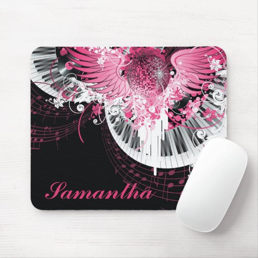 ダンスミュージックディスコボールピアノパーソナライズされたマウスパッド マウスパッド (マウス)