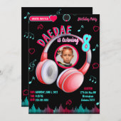 ダンスミュージック バースデーパーティー招待状バージョン 招待状 (正面/裏面)