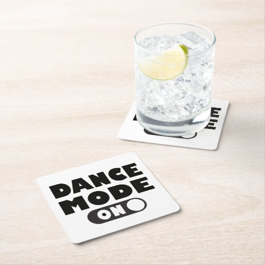 ダンスモードオン、ダンサー、踊り引用文結婚披露宴 スクエアペーパーコースター (インサイチュ)
