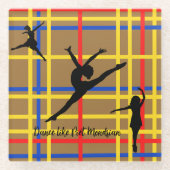 ダンスライクピートモンドリアンアモダンート ガラスコースター (正面)