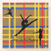 ダンスライクピートモンドリアンアモダンート ガラスコースター (正面)