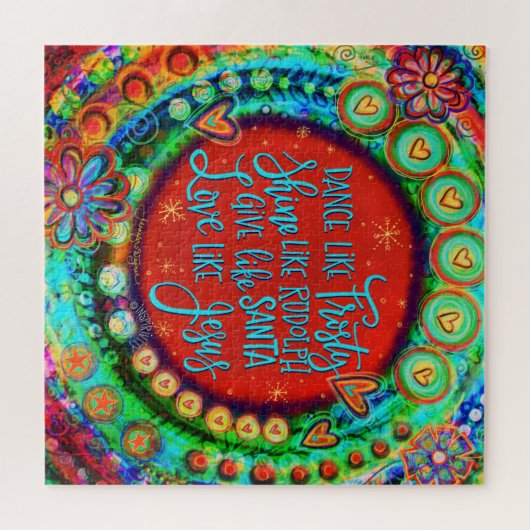 ダンスライク霜の降りた引用文フェスティバルジグカラフルソー ジグソーパズル (横)