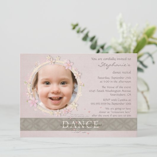 ダンスリサイお洒落タルガールの写真の招待状 招待状 (スタンド正面)