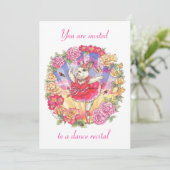 ダンスリサイタルの招待 – バラ 招待状 (スタンド正面)