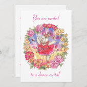 ダンスリサイタルの招待 – バラ 招待状 (正面/裏面)
