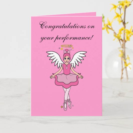 ダンスリサイタルエンジェルおめでとう カード (黄色い花)