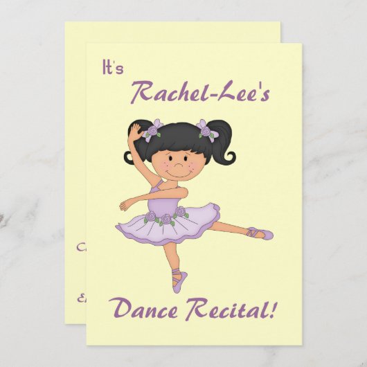 ダンスリサイタルバレリーナ 招待状 (正面/裏面)