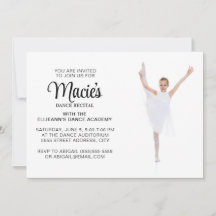 ダンスリサイタルフォト招待状