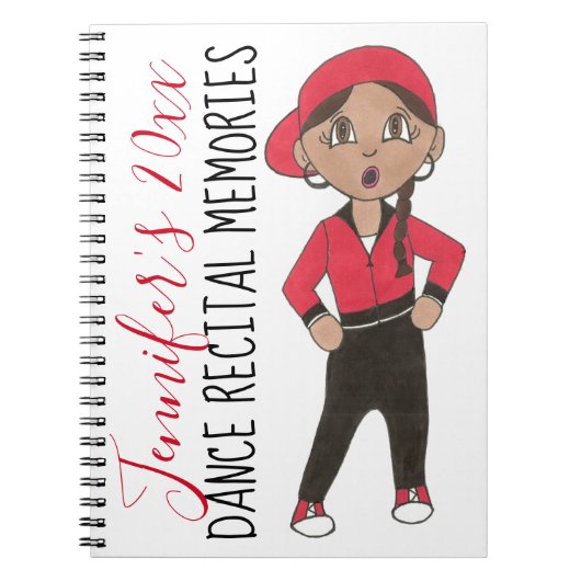 ダンスリサイタルメモリーズパーソナライズされたヒップホップダンサー ノートブック (正面)