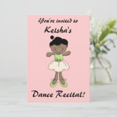 ダンスリサイタル小さな女の子/ピンク 招待状 (スタンド正面)
