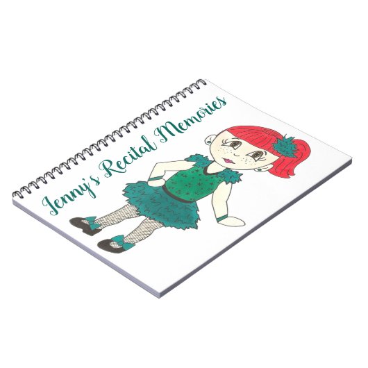 ダンスリサイタル思い出パーソナライズされたタップダンスガール ノートブック (左側)