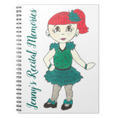 ダンスリサイタル思い出パーソナライズされたタップダンスガール ノートブック (正面)