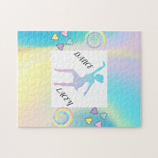 ダンスレインボーパズルと名前をカスタムする! ジグソーパズル (横)