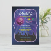 ダンスレッツグロー招待状ディスコボール誕生パーティー 招待状 (スタンド正面)