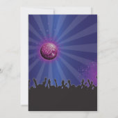 ダンスレッツグロー招待状ディスコボール誕生パーティー 招待状 (裏面)