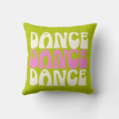 ダンスレトロタイポグラフィピンクとグリーンパーソナライズされた クッション (裏面)